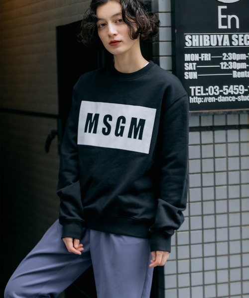 MSGM(エムエスジーエム)の「MSGM/エムエスジーエム PANEL SWEAT SHIRT ボックスロゴ スウェットトレーナー(スウェット・レディース・ブラック/ホワイト・XS/S/M/L)」の14枚目の写真
