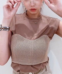 eimy istoire | ニットビスチェセットノースリーブTシャツ(Tシャツ/カットソー)
