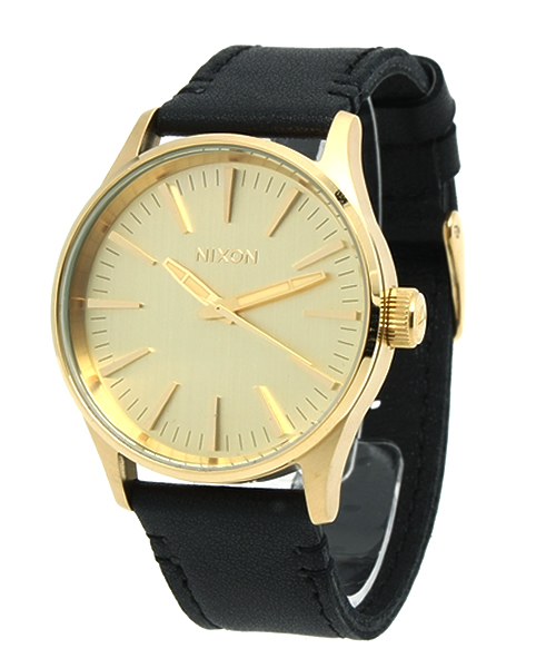 NIXON（ニクソン）の「NIXON / The Sentry38 レザー（アナログ腕時計・メンズ・ブラック/ブラウン/ブラック系その他/ゴールド・ONE SIZE）」の4枚目の写真