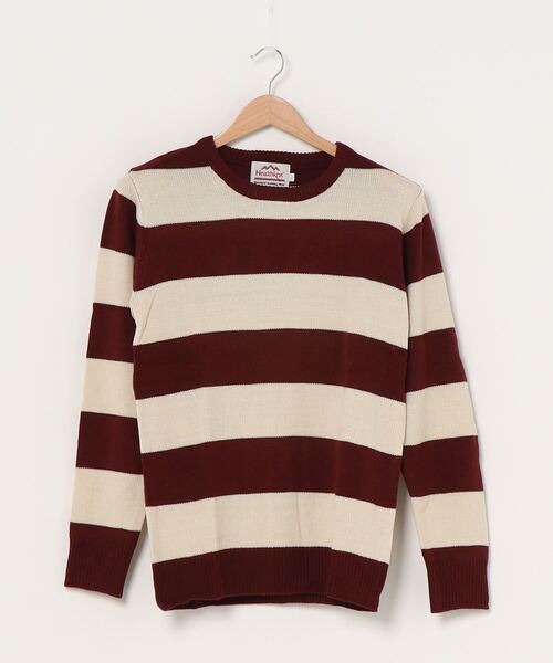 Healthknit(ヘルスニット)の「【 Healthknit / ヘルスニット 】クルーネック ボーダーニット セーター 8324 SIP・・(ニット/セーター・メンズ・グレー/ワイン/ネイビー・LARGE/MEDIUM)」の13枚目の写真