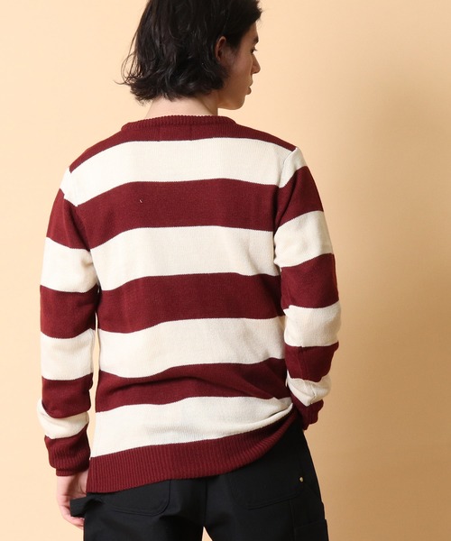 Healthknit(ヘルスニット)の「【 Healthknit / ヘルスニット 】クルーネック ボーダーニット セーター 8324 SIP・・(ニット/セーター・メンズ・グレー/ワイン/ネイビー・LARGE/MEDIUM)」の7枚目の写真