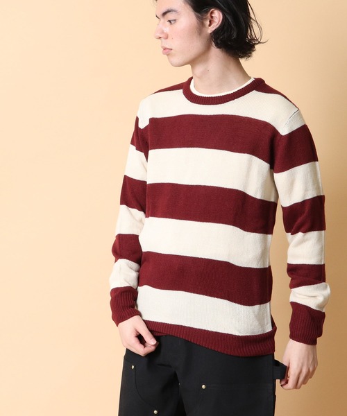 Healthknit(ヘルスニット)の「【 Healthknit / ヘルスニット 】クルーネック ボーダーニット セーター 8324 SIP・・(ニット/セーター・メンズ・グレー/ワイン/ネイビー・LARGE/MEDIUM)」の9枚目の写真