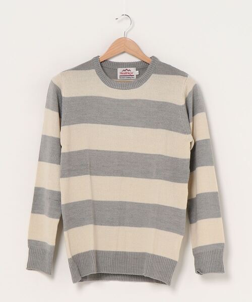 Healthknit(ヘルスニット)の「【 Healthknit / ヘルスニット 】クルーネック ボーダーニット セーター 8324 SIP・・(ニット/セーター・メンズ・グレー/ワイン/ネイビー・LARGE/MEDIUM)」の20枚目の写真