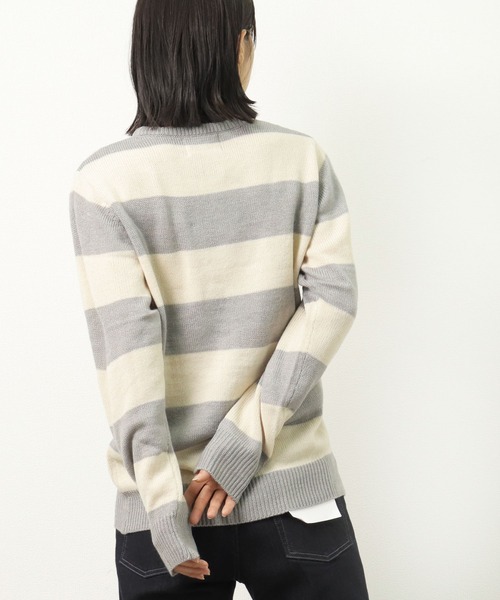 Healthknit(ヘルスニット)の「【 Healthknit / ヘルスニット 】クルーネック ボーダーニット セーター 8324 SIP・・(ニット/セーター・メンズ・グレー/ワイン/ネイビー・LARGE/MEDIUM)」の15枚目の写真