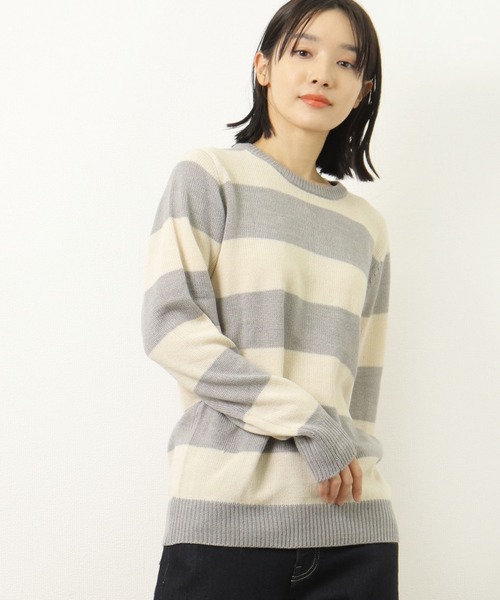 Healthknit(ヘルスニット)の「【 Healthknit / ヘルスニット 】クルーネック ボーダーニット セーター 8324 SIP・・(ニット/セーター・メンズ・グレー/ワイン/ネイビー・LARGE/MEDIUM)」の16枚目の写真