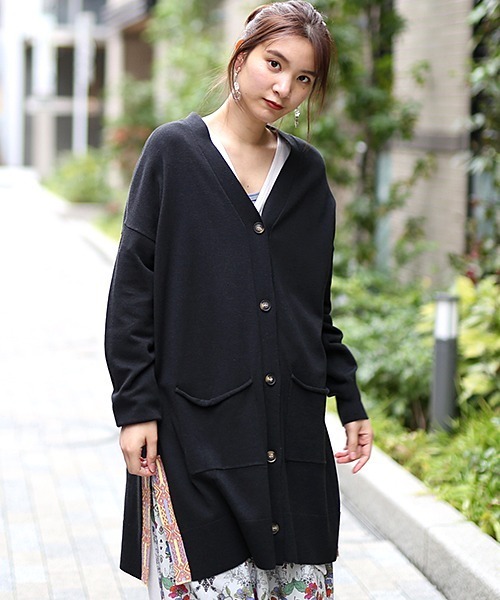 チチカカ（チチカカ）の「エコベロウォシャブルニットカーディガン（カーディガン/ボレロ・レディース・ブラック/ベージュ/カーキ・FREE）」の2枚目の写真