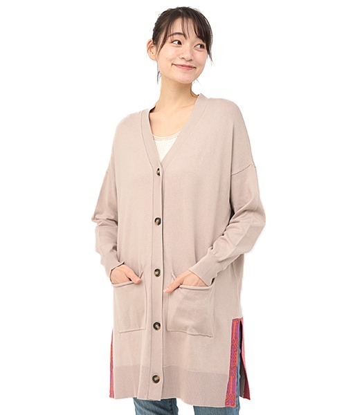 チチカカ（チチカカ）の「エコベロウォシャブルニットカーディガン（カーディガン/ボレロ・レディース・ブラック/ベージュ/カーキ・FREE）」の4枚目の写真