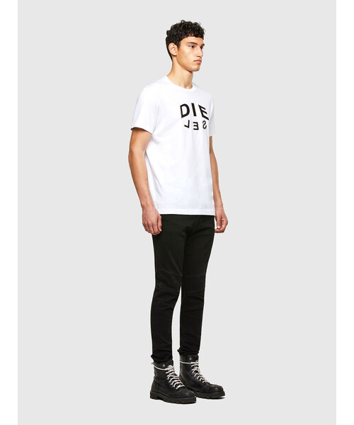 DIESEL（ディーゼル）の「メンズ Tシャツ ロゴ タイト 半袖