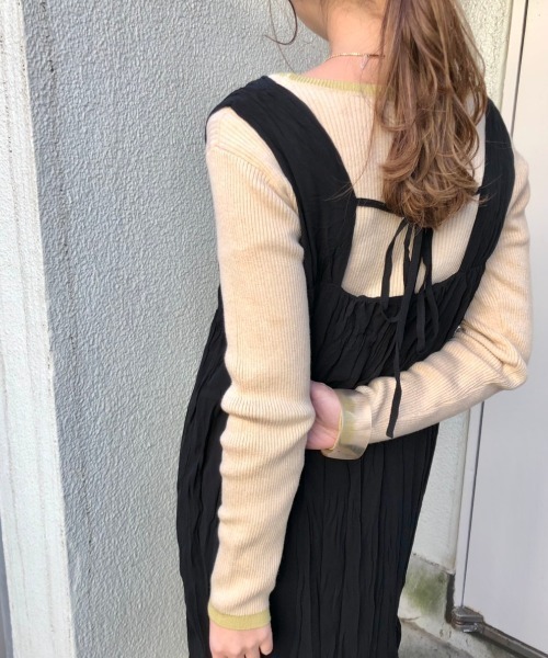 Kastane（カスタネ）の「【WEB限定】ワッシャーシフォン無地ワンピース（ワンピース・レディース・ブラック/オフホワイト/ピンクベージュ・FREE）」の20枚目の写真