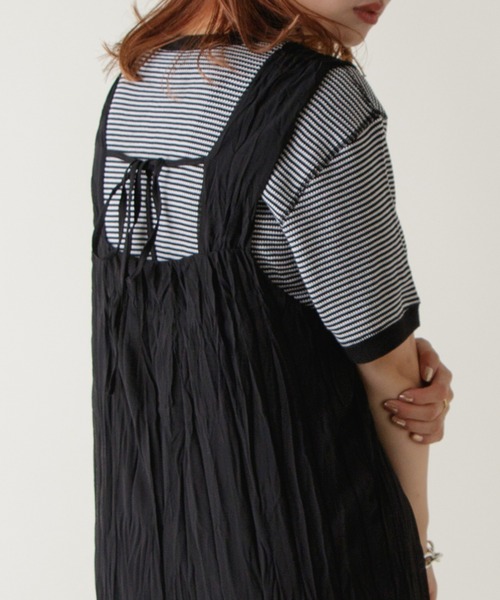 Web限定 ワンピース ワンピース ドレス ワッシャーシフォン無地ワンピース ワンピース Kastane カスタネ のファッション