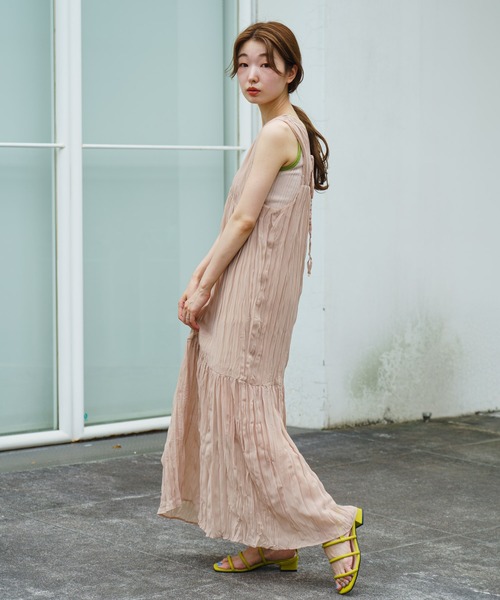 Web限定 ワンピース ワッシャーシフォン無地ワンピース ワンピース Kastane カスタネ のファッション