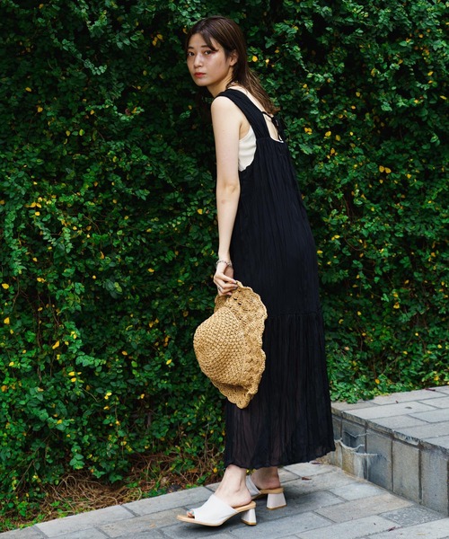 Web限定 ワンピース ワッシャーシフォン無地ワンピース ワンピース Kastane カスタネ のファッション