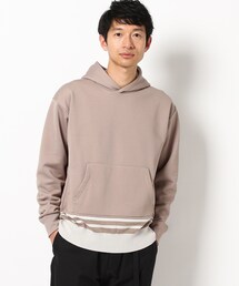 THE SHOP TK  | ニットリブブライト裏毛パーカー(パーカー)