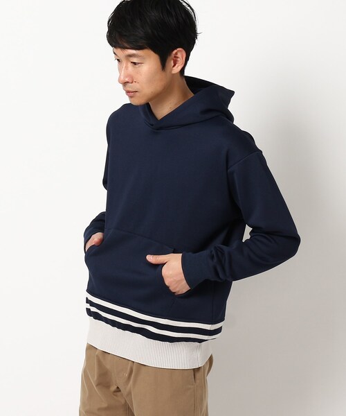 THE SHOP TK （ザ ショップ ティーケー ）の「◆ニットリブブライト裏毛パーカー（パーカー・メンズ・ライトブルー/ベージュ/ネイビー/オフホワイト・01/02/03/04/05）」の4枚目の写真