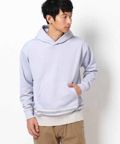 THE SHOP TK （ザ ショップ ティーケー ）の「◆ニットリブブライト裏毛パーカー（パーカー・メンズ・ライトブルー/ベージュ/ネイビー/オフホワイト・01/02/03/04/05）」の3枚目の写真