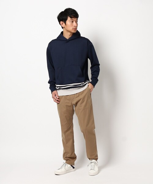 THE SHOP TK （ザ ショップ ティーケー ）の「◆ニットリブブライト裏毛パーカー（パーカー・メンズ・ライトブルー/ベージュ/ネイビー/オフホワイト・01/02/03/04/05）」の9枚目の写真