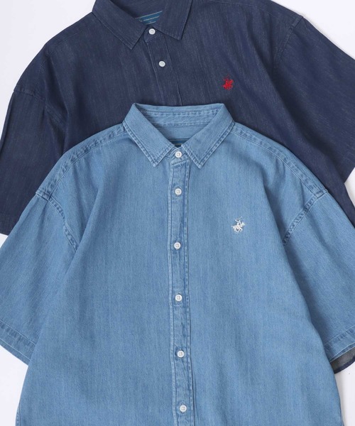 Burberry♡コットンケーブルポロシャツ　ワンポイント刺繍 BEVERLY HILLS POLO CLUB シャツ CLUB/ビバリーヒルズポロクラブ