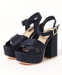 Mafmof(マフモフ) プラットフォーム入りクロスベルトチャンキーヒール サンダル