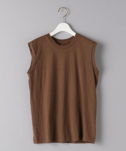 HANES（ヘインズ）の「別注＜Hanes（ヘインズ）＞ノースリーブ Tシャツ◆（Tシャツ/カットソー・レディース・ホワイト/ブラウン/ライトピンク・SMALL）」の15枚目の写真