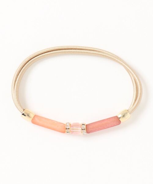 ROPE' PICNIC（ロペピクニック）の「カラーロングビーズマルチポニー（ヘアゴム・レディース・グリーン系その他2/パープル系その他2/ベージュ系その他・FREE）」の4枚目の写真