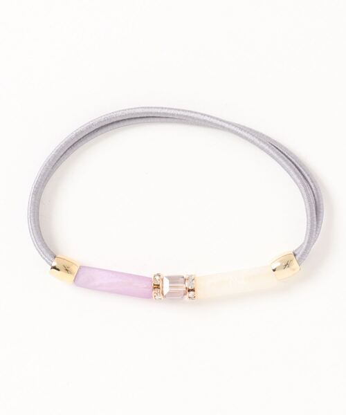 ROPE' PICNIC（ロペピクニック）の「カラーロングビーズマルチポニー（ヘアゴム・レディース・グリーン系その他2/パープル系その他2/ベージュ系その他・FREE）」の5枚目の写真