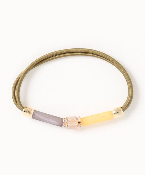 ROPE' PICNIC（ロペピクニック）の「カラーロングビーズマルチポニー（ヘアゴム・レディース・グリーン系その他2/パープル系その他2/ベージュ系その他・FREE）」の6枚目の写真