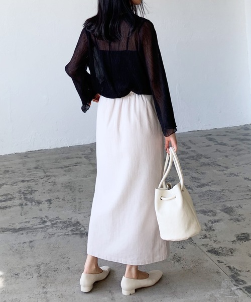 LIAN（リアン）の「楊柳シフォンブラウス＆キャミソールセット（シャツ/ブラウス・レディース・ブラック/ブルー/アイボリー/ピンクベージュ・FREE）」の13枚目の写真