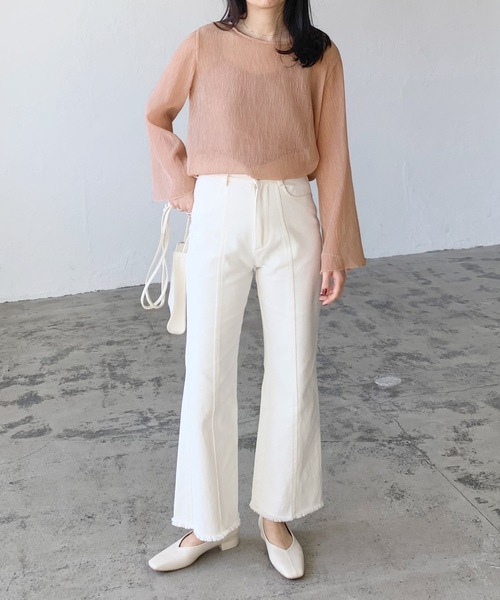 LIAN（リアン）の「楊柳シフォンブラウス＆キャミソールセット（シャツ/ブラウス・レディース・ブラック/ブルー/アイボリー/ピンクベージュ・FREE）」の17枚目の写真