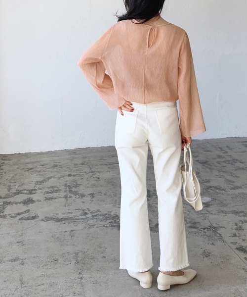 LIAN（リアン）の「楊柳シフォンブラウス＆キャミソールセット（シャツ/ブラウス・レディース・ブラック/ブルー/アイボリー/ピンクベージュ・FREE）」の18枚目の写真