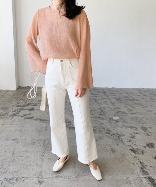 LIAN（リアン）の「楊柳シフォンブラウス＆キャミソールセット（シャツ/ブラウス・レディース・ブラック/ブルー/アイボリー/ピンクベージュ・FREE）」の20枚目の写真