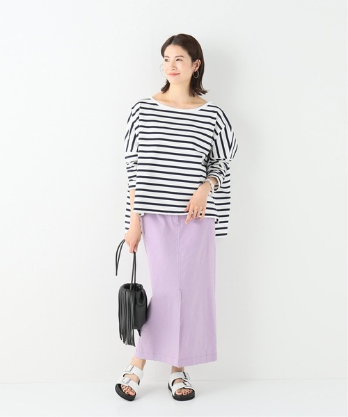 Noble（ノーブル）の「ボーダーボックスロングTシャツ◇（T