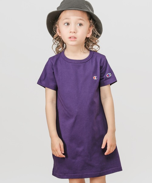 Champion（チャンピオン）の「【Champion(チャンピオン）】ワンポイントワンピース(KIDS)（ワンピース・キッズ・ブラック/ベージュ/パープル・MEDIUM/LARGE/X-LARGE/XX-LARGE/3L/4L）」の5枚目の写真