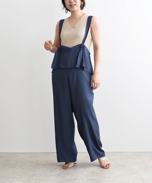 LHELBIE(レルビエ)の「アイレットデザインサロペット(サロペット/オーバーオール・レディース・ブラック/ベージュ/ブルー・M)」の19枚目の写真