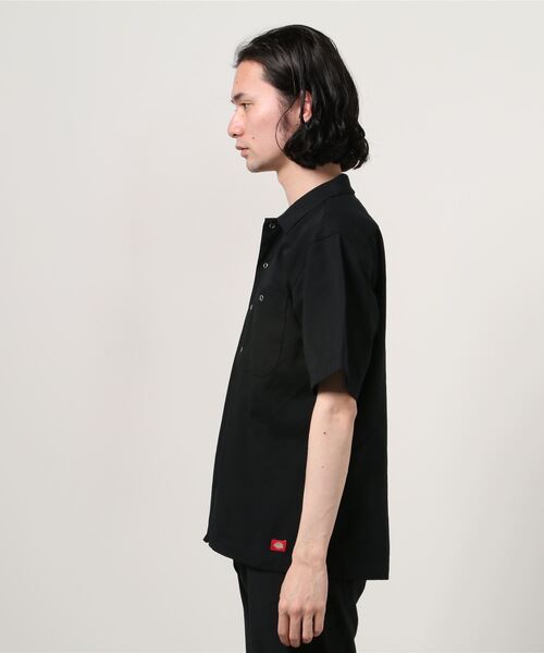 Dickies（ディッキーズ）の「Dickies/ディッキーズ オーバーサイズ T/Cツイル レギュラーカラー 半袖シャツ/ワークシャツ（シャツ/ブラウス・メンズ・チャコールグレー/ブラック/ベージュ/アイボリー/ホワイト系その他/グレー系その他/ブラック系その他/ベージュ系その他・M/L/XL）」の12枚目の写真