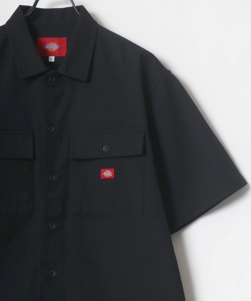 Dickies（ディッキーズ）の「Dickies/ディッキーズ オーバーサイズ T/Cツイル レギュラーカラー 半袖シャツ/ワークシャツ（シャツ/ブラウス・メンズ・チャコールグレー/ブラック/ベージュ/アイボリー/ホワイト系その他/グレー系その他/ブラック系その他/ベージュ系その他・M/L/XL）」の5枚目の写真