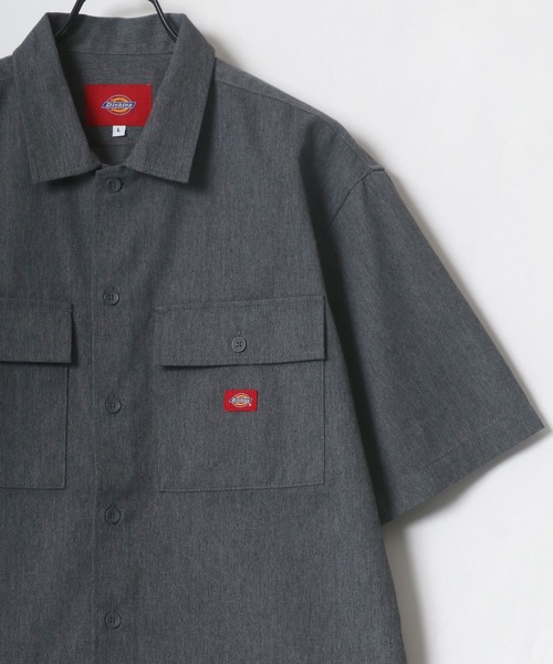 Dickies（ディッキーズ）の「Dickies/ディッキーズ オーバーサイズ T/Cツイル レギュラーカラー 半袖シャツ/ワークシャツ（シャツ/ブラウス・メンズ・チャコールグレー/ブラック/ベージュ/アイボリー/ホワイト系その他/グレー系その他/ブラック系その他/ベージュ系その他・M/L/XL）」の7枚目の写真