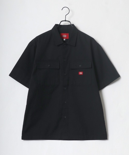 Dickies（ディッキーズ）の「Dickies/ディッキーズ オーバーサイズ T/Cツイル レギュラーカラー 半袖シャツ/ワークシャツ（シャツ/ブラウス・メンズ・チャコールグレー/ブラック/ベージュ/アイボリー/ホワイト系その他/グレー系その他/ブラック系その他/ベージュ系その他・M/L/XL）」の9枚目の写真