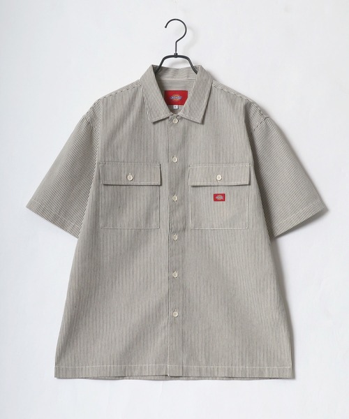 Dickies（ディッキーズ）の「Dickies/ディッキーズ オーバーサイズ T/Cツイル レギュラーカラー 半袖シャツ/ワークシャツ（シャツ/ブラウス・メンズ・チャコールグレー/ブラック/ベージュ/アイボリー/ホワイト系その他/グレー系その他/ブラック系その他/ベージュ系その他・M/L/XL）」の21枚目の写真