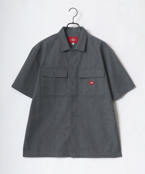 Dickies（ディッキーズ）の「Dickies/ディッキーズ オーバーサイズ T/Cツイル レギュラーカラー 半袖シャツ/ワークシャツ（シャツ/ブラウス・メンズ・チャコールグレー/ブラック/ベージュ/アイボリー/ホワイト系その他/グレー系その他/ブラック系その他/ベージュ系その他・M/L/XL）」の13枚目の写真