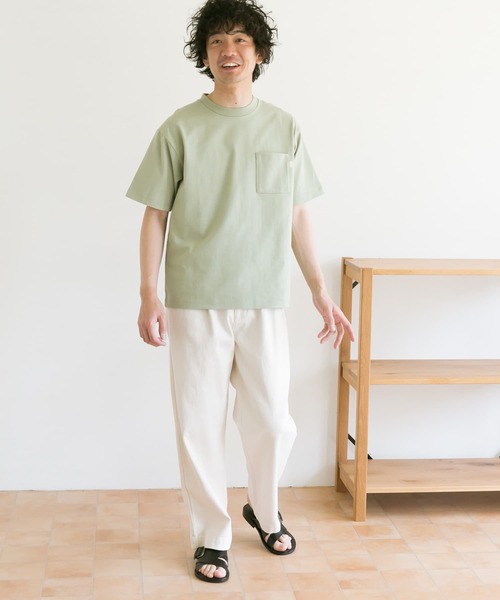 URBAN RESEARCH DOORS（アーバンリサーチドアーズ）の「オーガニックコットンボックスTシャツ（Tシャツ/カットソー・メンズ・ホワイト/ブラック/グレー系その他/グリーン系その他・40/38）」の10枚目の写真