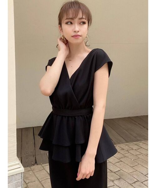 RESEXXY（リゼクシー）の「アシメデザイントップス【セットアップ着用可能】（Tシャツ/カットソー・レディース・ブラック/アイボリー/ミント・FREE）」の5枚目の写真