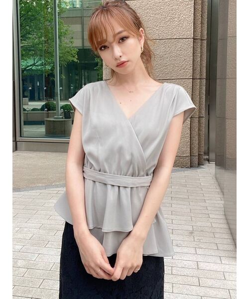 RESEXXY（リゼクシー）の「アシメデザイントップス【セットアップ着用可能】（Tシャツ/カットソー・レディース・ブラック/アイボリー/ミント・FREE）」の14枚目の写真