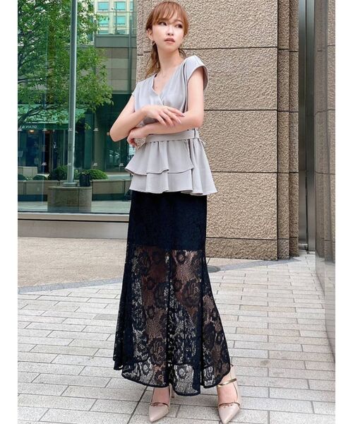 RESEXXY（リゼクシー）の「アシメデザイントップス【セットアップ着用可能】（Tシャツ/カットソー・レディース・ブラック/アイボリー/ミント・FREE）」の7枚目の写真