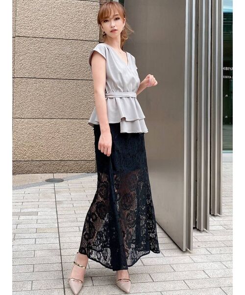 RESEXXY（リゼクシー）の「アシメデザイントップス【セットアップ着用可能】（Tシャツ/カットソー・レディース・ブラック/アイボリー/ミント・FREE）」の11枚目の写真