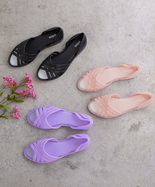 MADEMOISELLE ROPE'（マドモアゼル ロペ）の「【melissa】オープンメッシュ フラットサンダル（サンダル・レディース・ラベンダー/ブラック/キャメル・38/37/36）」の4枚目の写真