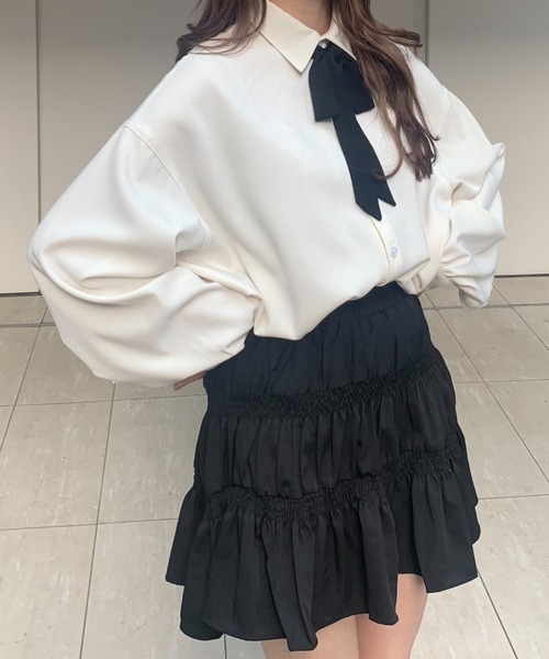 INTER FACTORY（インターファクトリー）の「ファッションインフルエンサー poyo - シンプルリボンタイ　made in INTER FACTORY（ネクタイ・レディース・ホワイト/ブラック・FREE）」の13枚目の写真