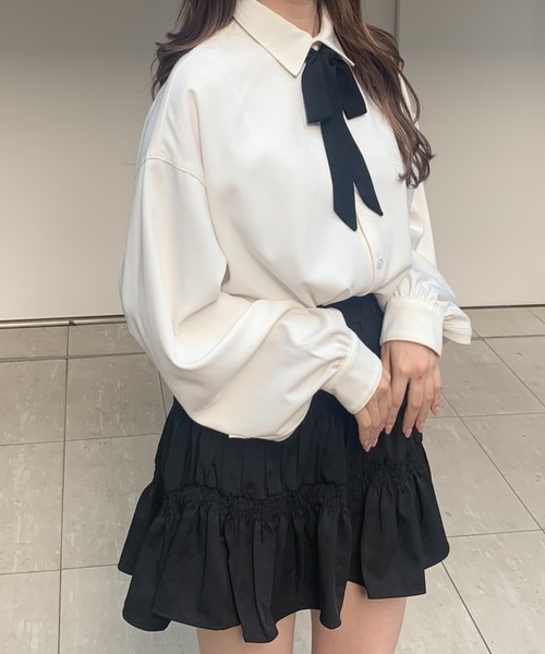 INTER FACTORY（インターファクトリー）の「ファッションインフルエンサー poyo - シンプルリボンタイ　made in INTER FACTORY（ネクタイ・レディース・ホワイト/ブラック・FREE）」の20枚目の写真