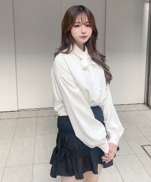 INTER FACTORY（インターファクトリー）の「ファッションインフルエンサー poyo - シンプルリボンタイ　made in INTER FACTORY（ネクタイ・レディース・ホワイト/ブラック・FREE）」の7枚目の写真