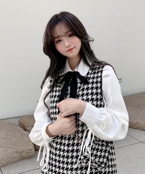 INTER FACTORY（インターファクトリー）の「ファッションインフルエンサー poyo - シンプルリボンタイ　made in INTER FACTORY（ネクタイ・レディース・ホワイト/ブラック・FREE）」の5枚目の写真