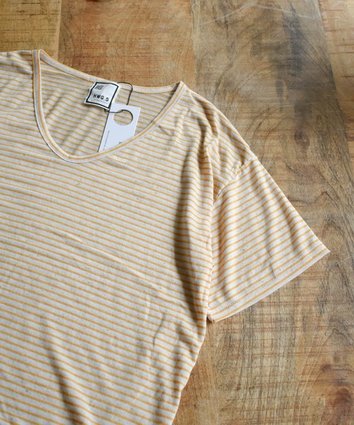 HWG_5（エイチダブルゴー）の「ボーダーカットソー（Tシャツ/カットソー・レディース・ブラック/レッド/オレンジ/グリーン・FREE）」の5枚目の写真